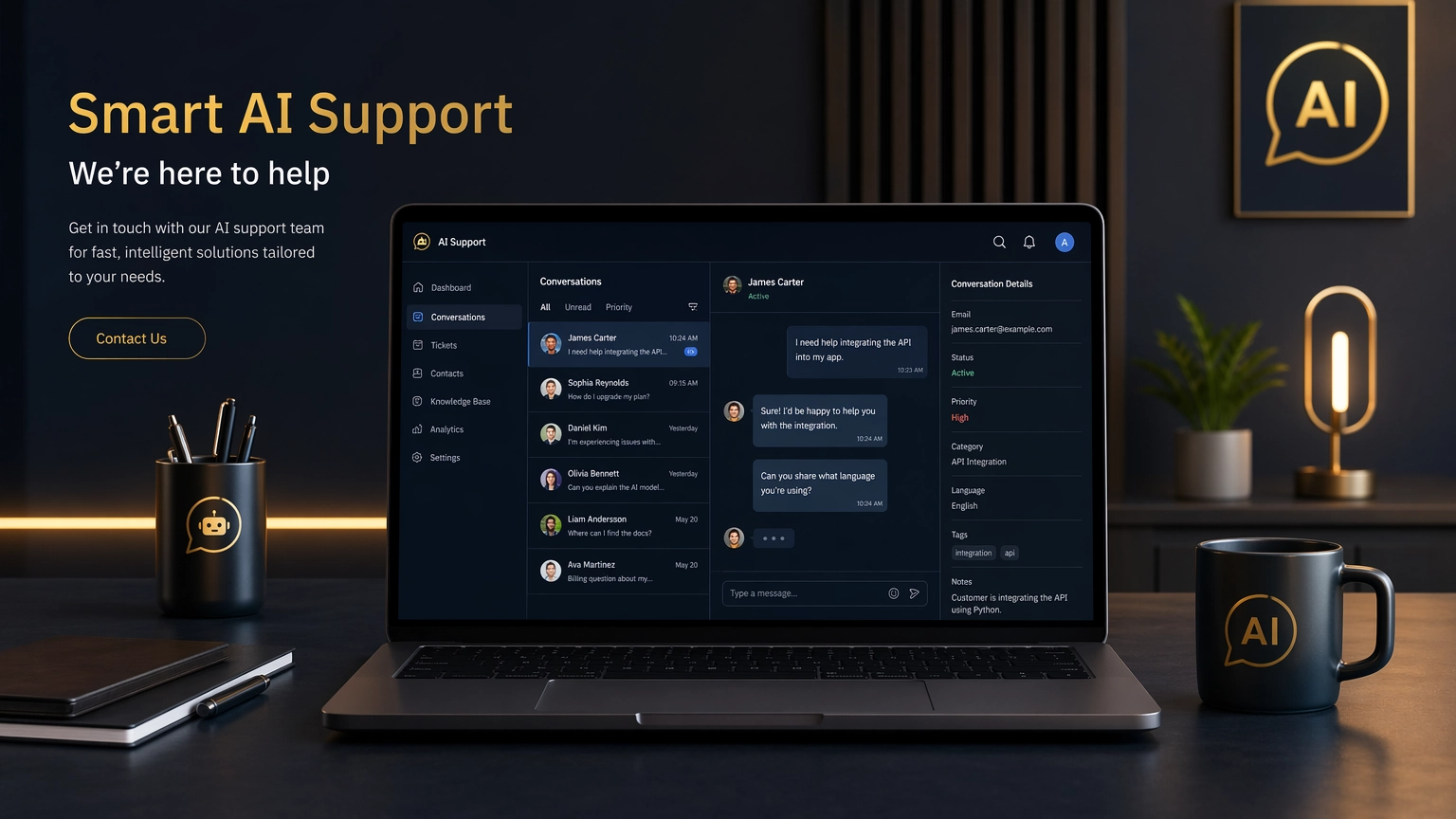 contact us support for AI tools and online business
