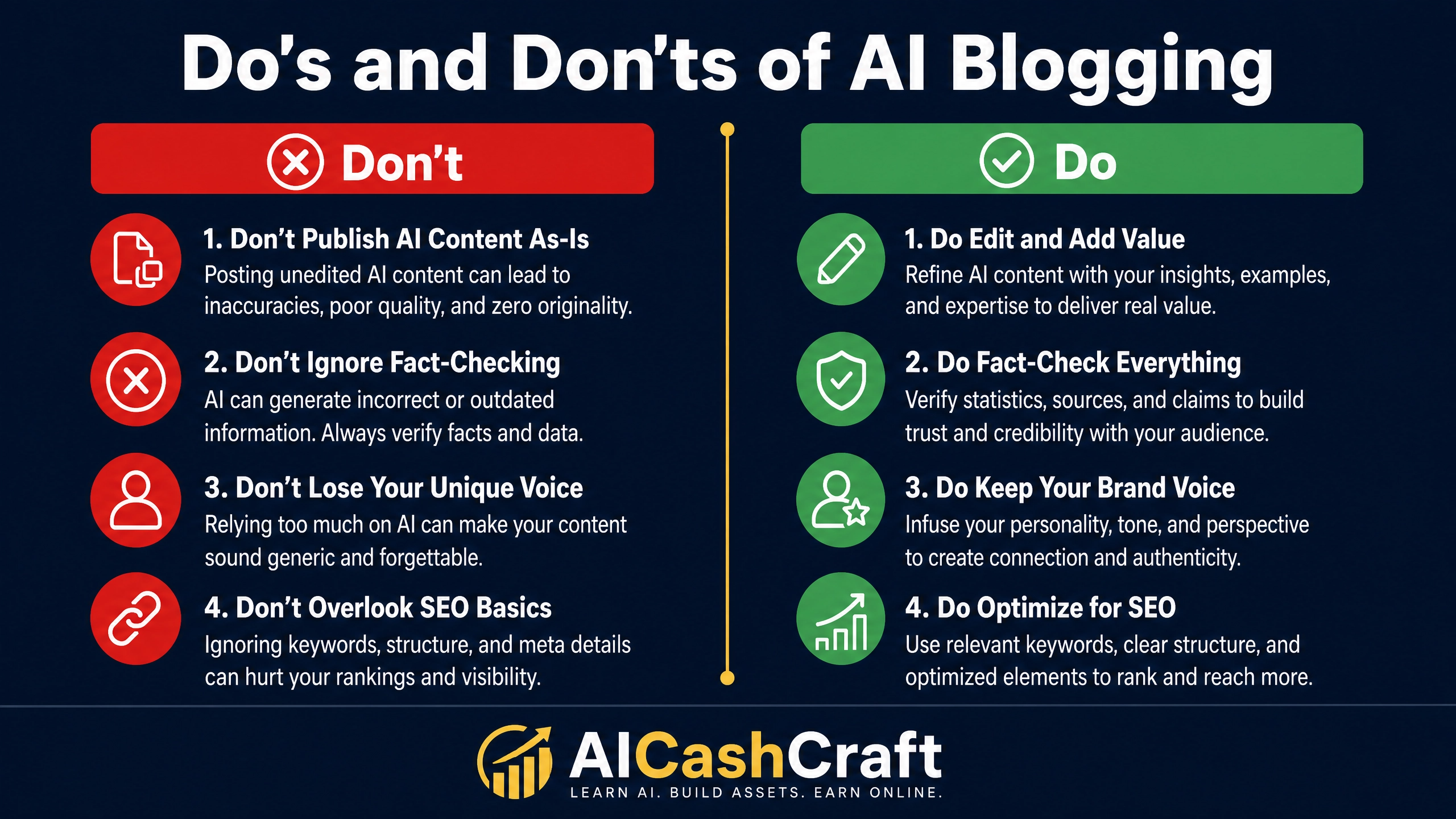 AI blogging mistakes to avoid in 2026 — dos and don'ts for bloggers