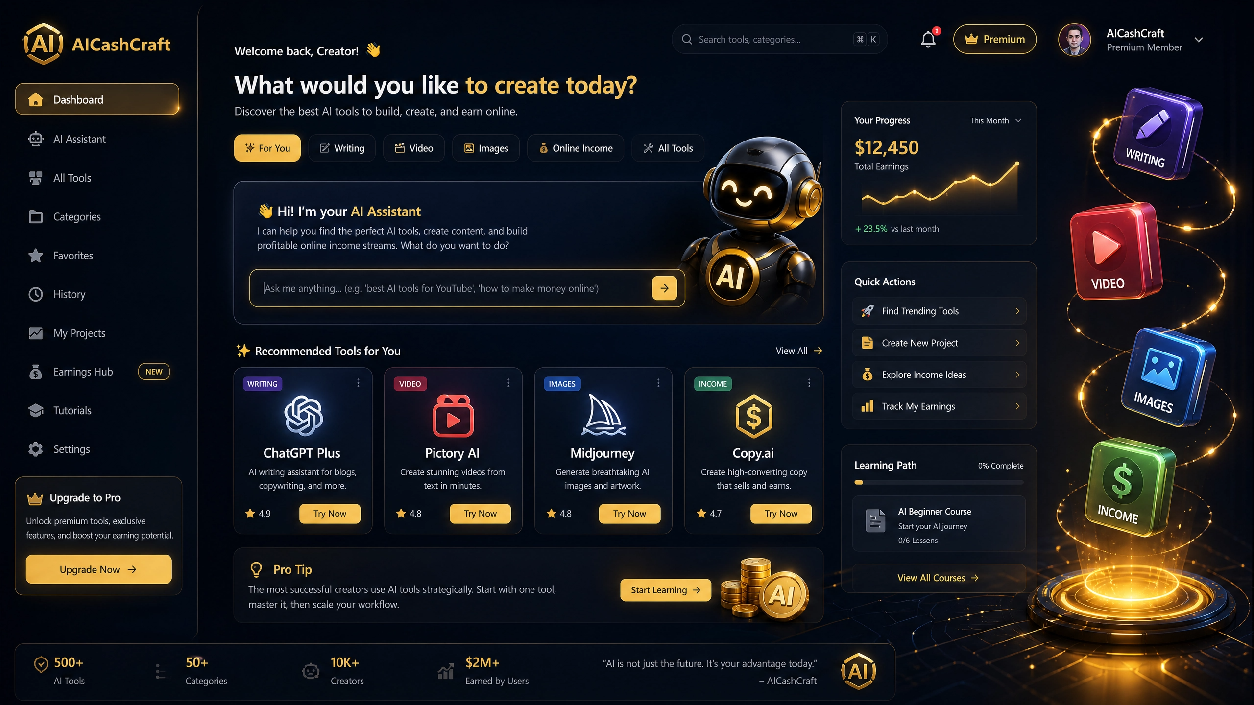 free AI tool finder quiz AICashCraft