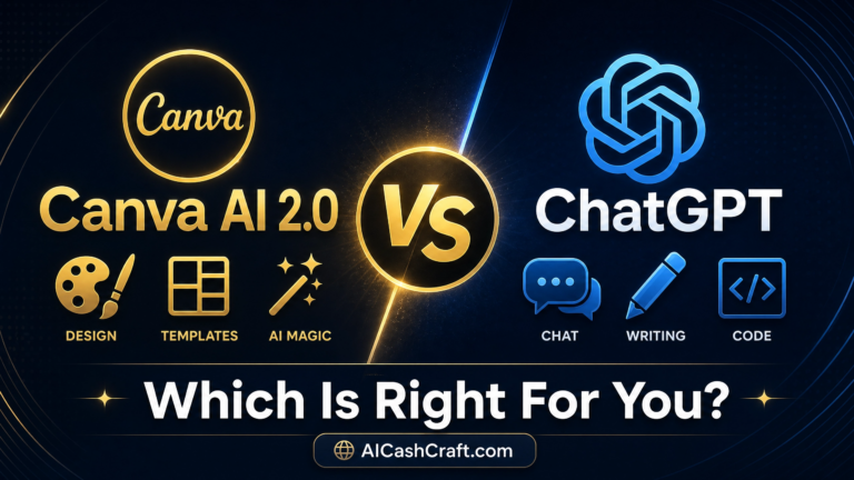 Canva AI vs ChatGPT for beginners 2026 — which is better? AICashCraft comparison