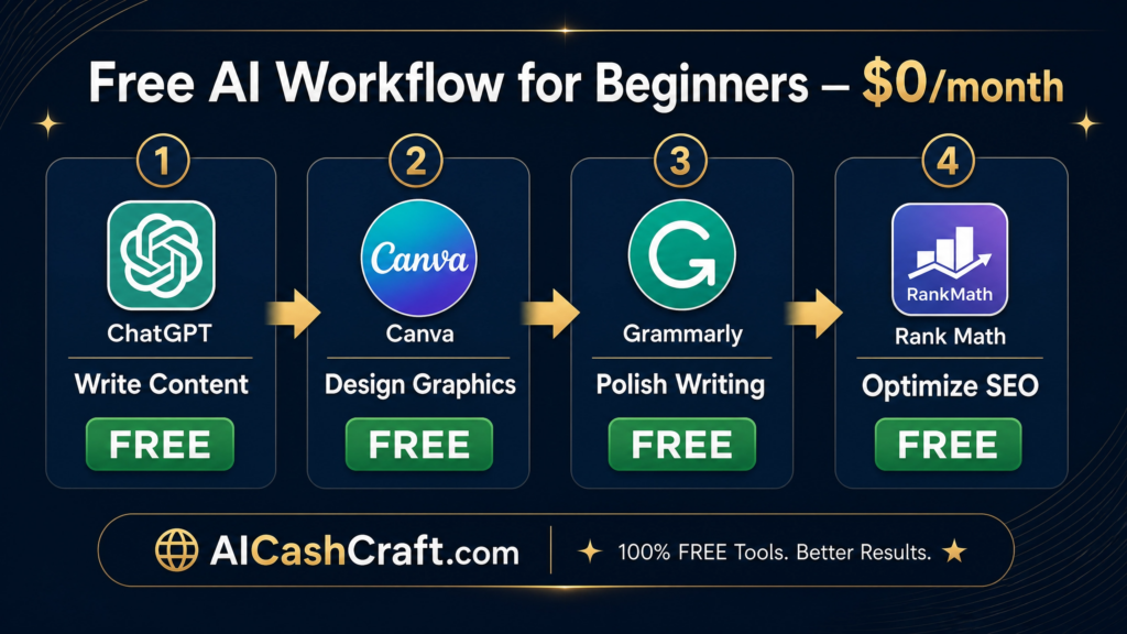 Free AI workflow for beginners using ChatGPT and Canva AI 2026