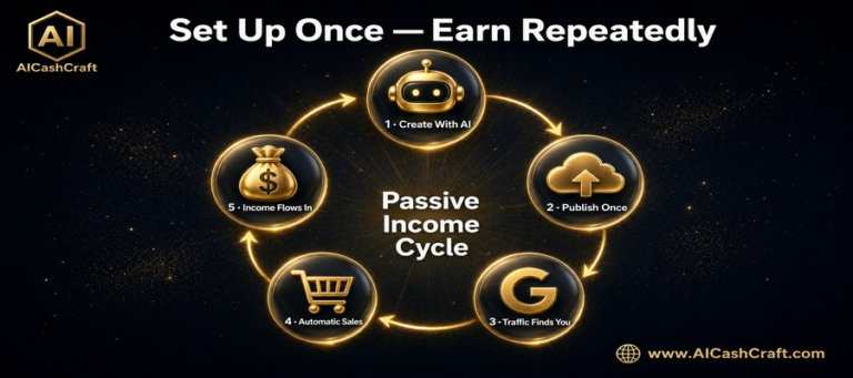 how AI passive income system works step by step for beginners