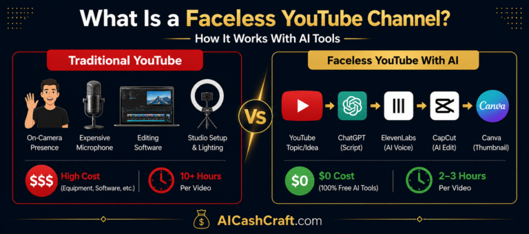 what is a faceless YouTube channel how it works with AI tools comparison