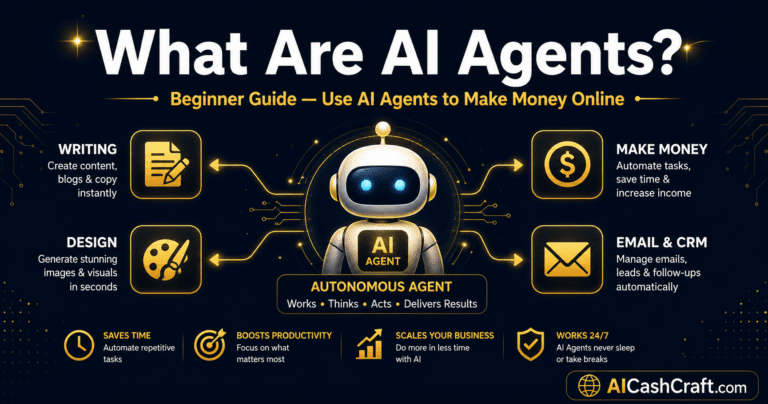 AI agents for beginners complete guide how to use make money AICashCraft