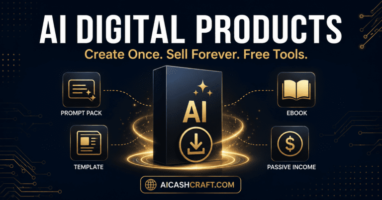 AI digital products beginner guide create sell passive income AICashCraft