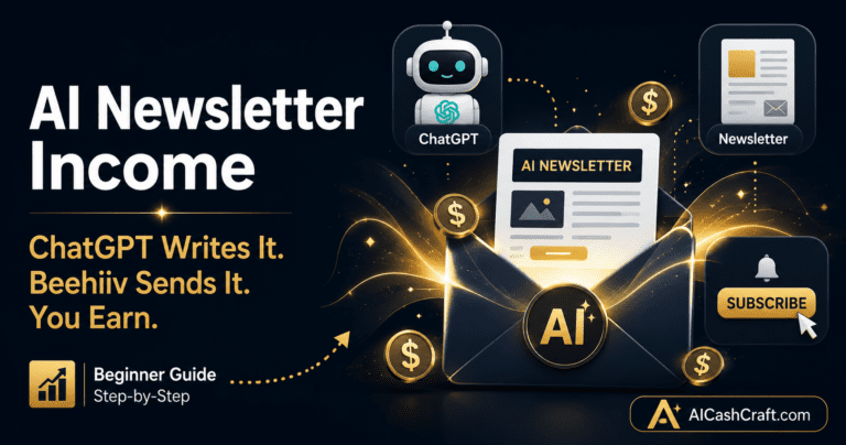 AI newsletter income beginner guide ChatGPT Beehiiv AICashCraft