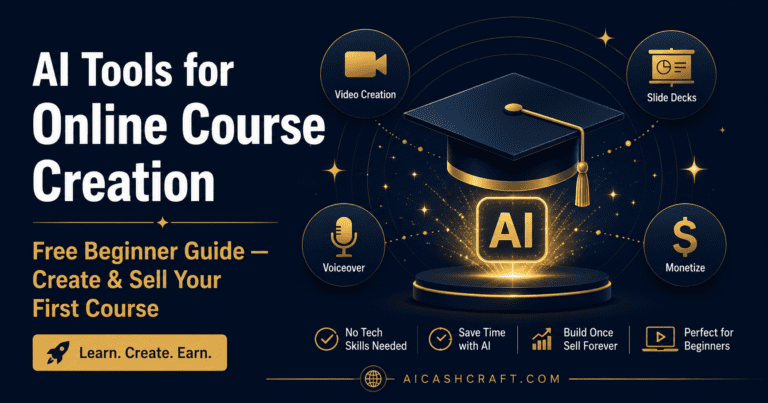 AI tools for online course creation beginner guide free AICashCraft