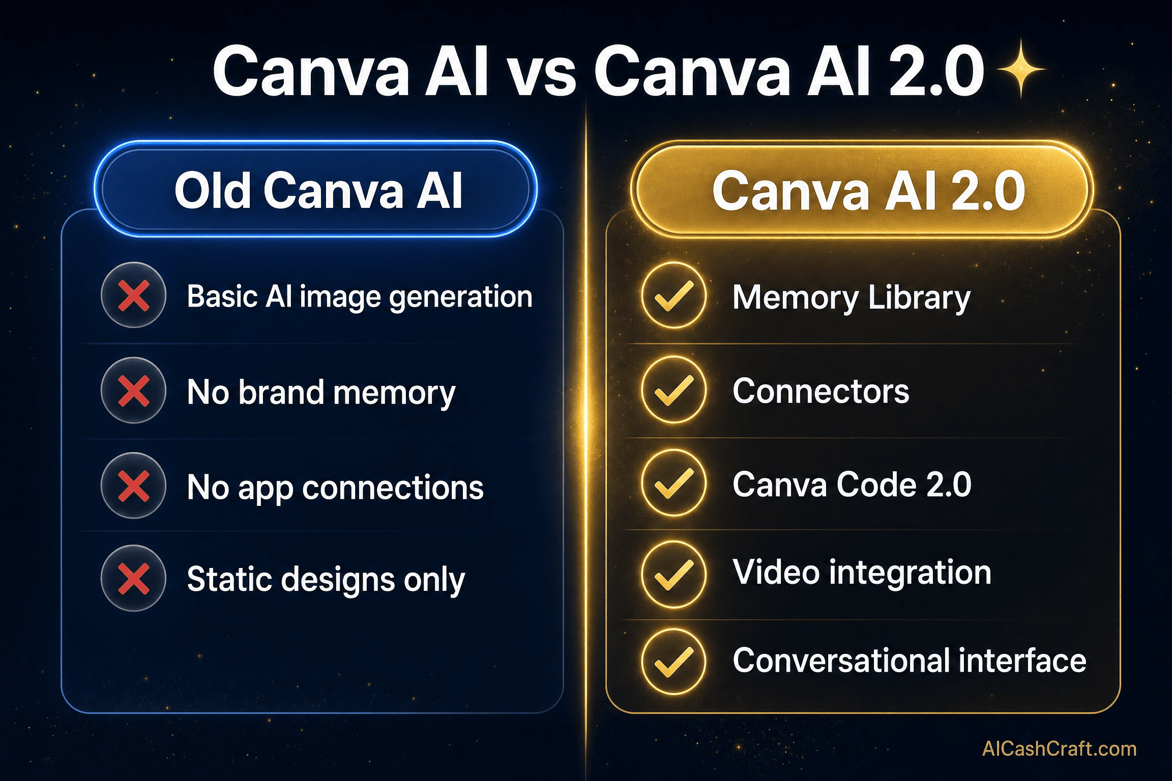 Canva AI 2.0 vs old Canva comparison what changed beginners