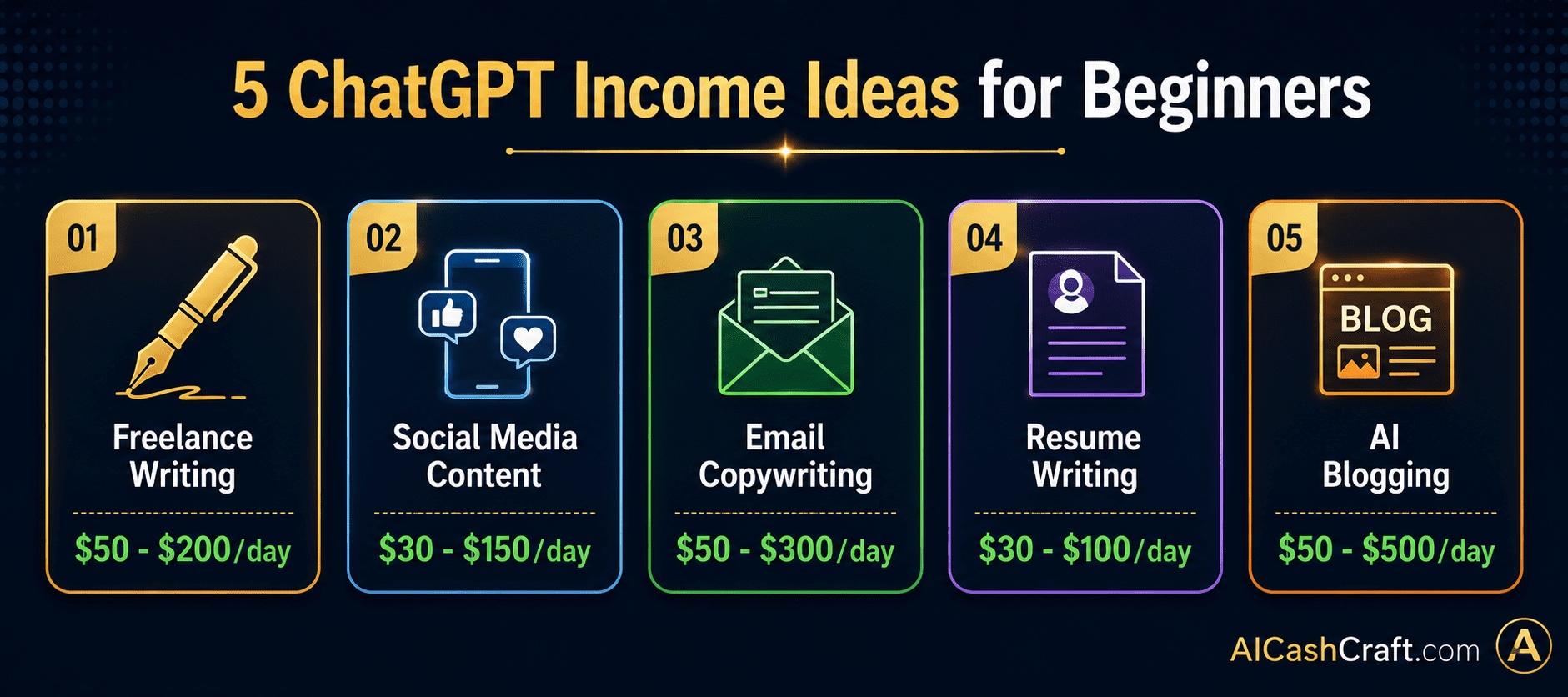 5 methods to make $100 a day with ChatGPT for beginners AICashCraft