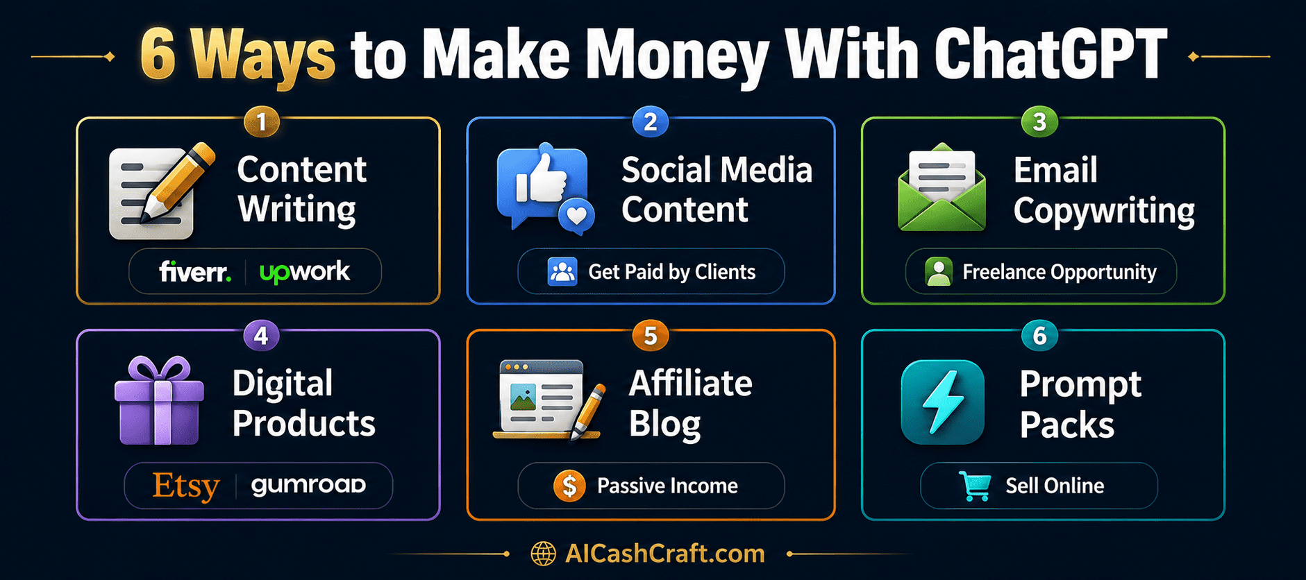 6 ways to make money with ChatGPT for beginners overview