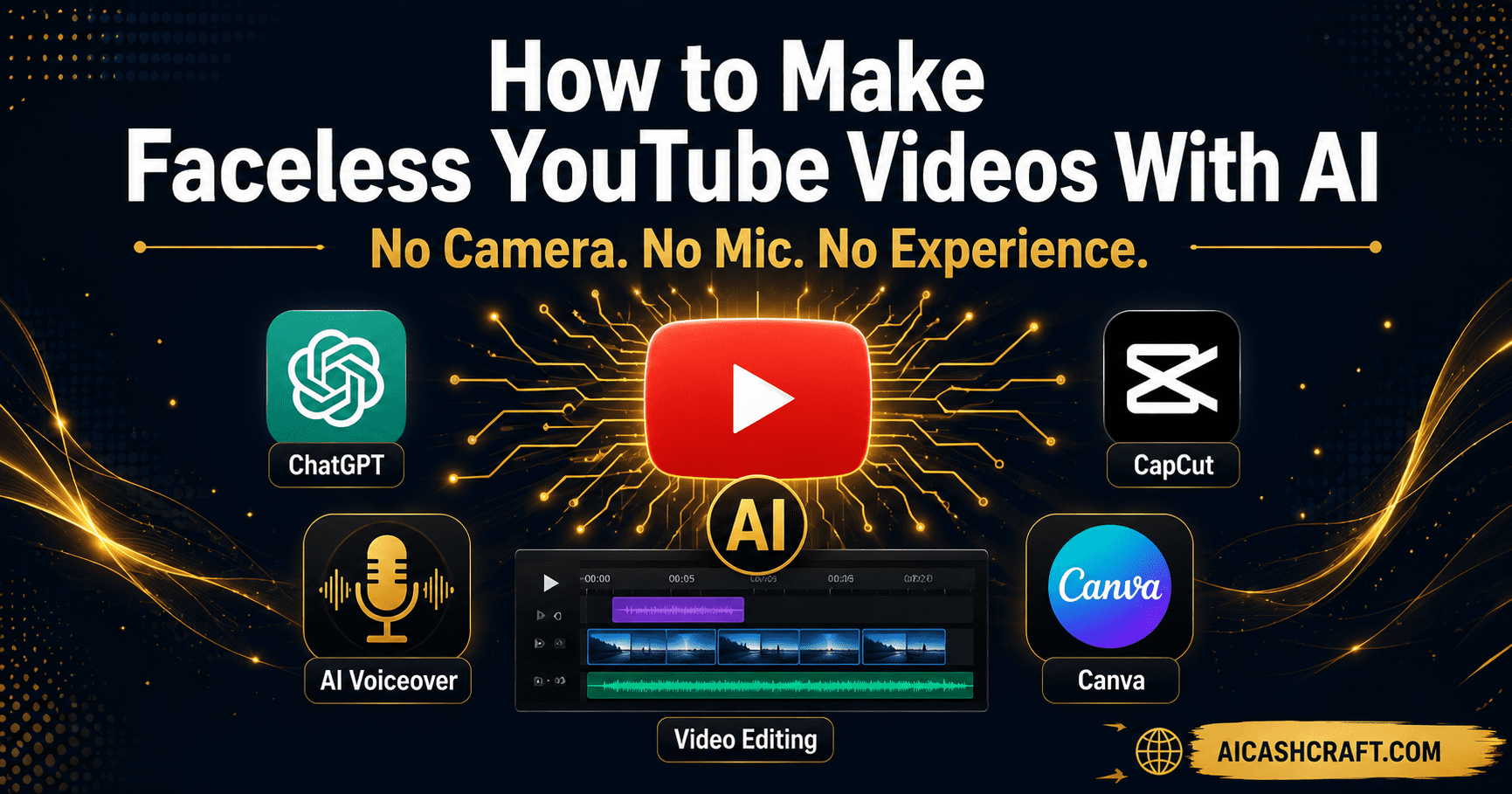 how to make faceless YouTube videos with AI tools beginner guide AICashCraft