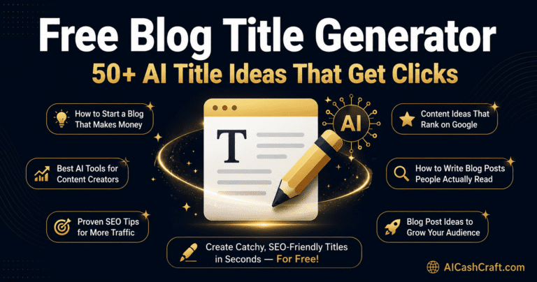free blog title generator AI blog post title ideas AICashCraft
