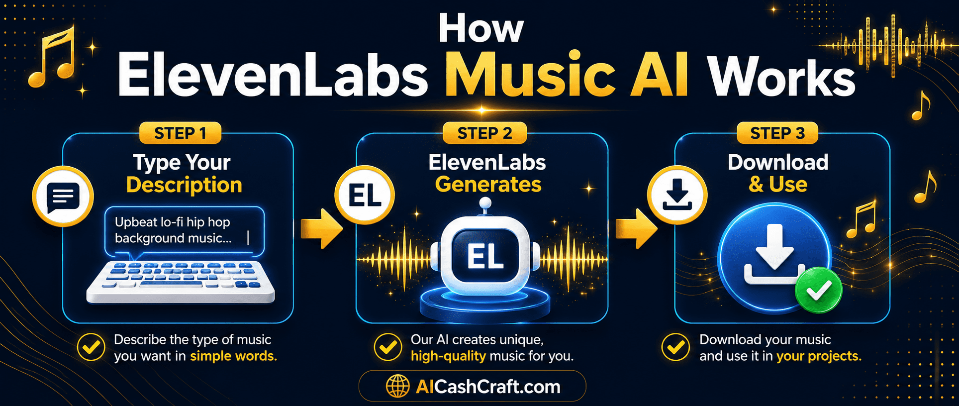 how ElevenLabs Music AI works text to music generation beginners