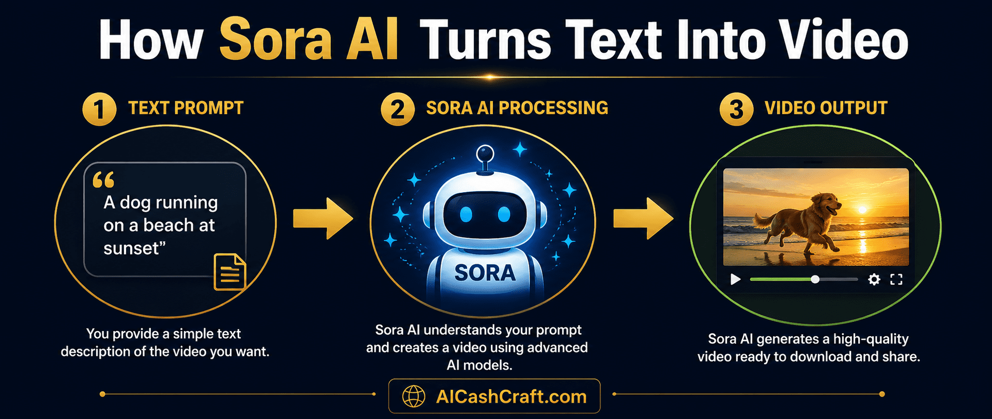 how Sora AI works text to video generation explained beginners