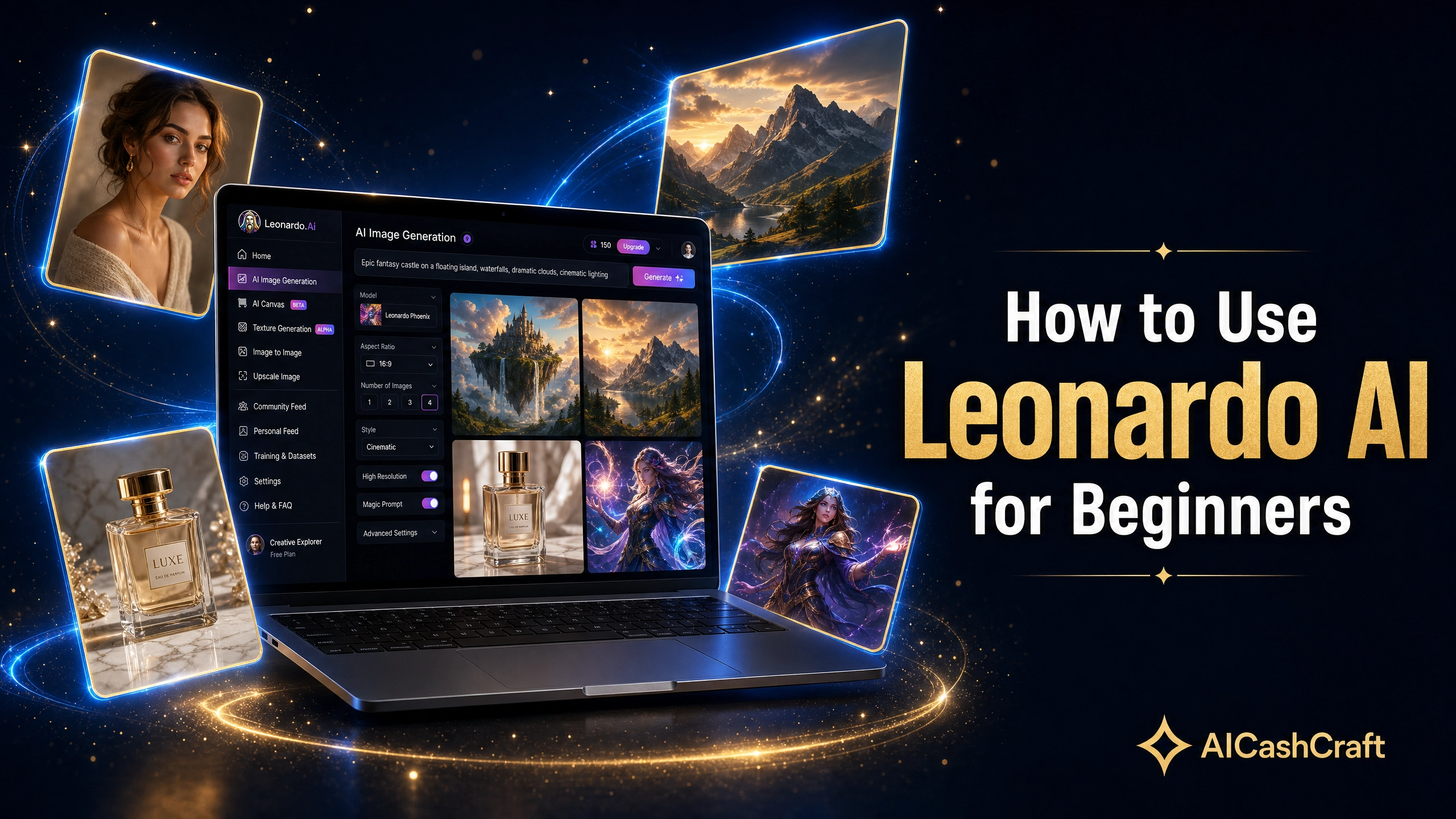 how to use Leonardo AI for beginners free image generator guide AICashCraft