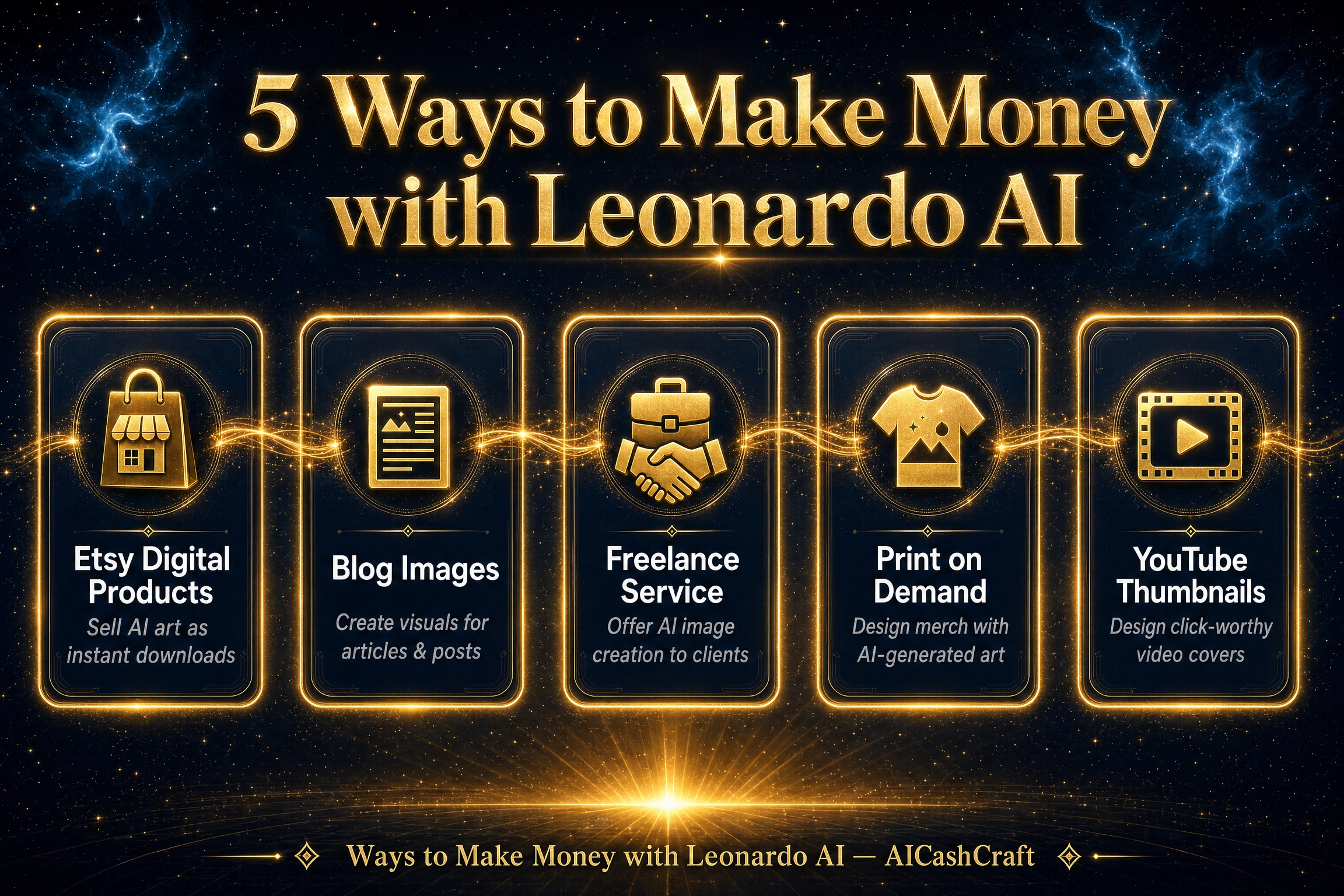 how to make money with Leonardo AI beginners 5 income methods AICashCraft