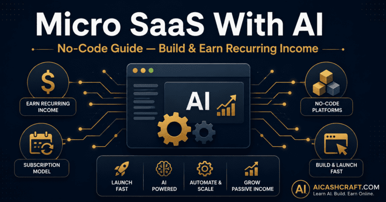 micro SaaS with AI no code beginner guide free tools AICashCraft