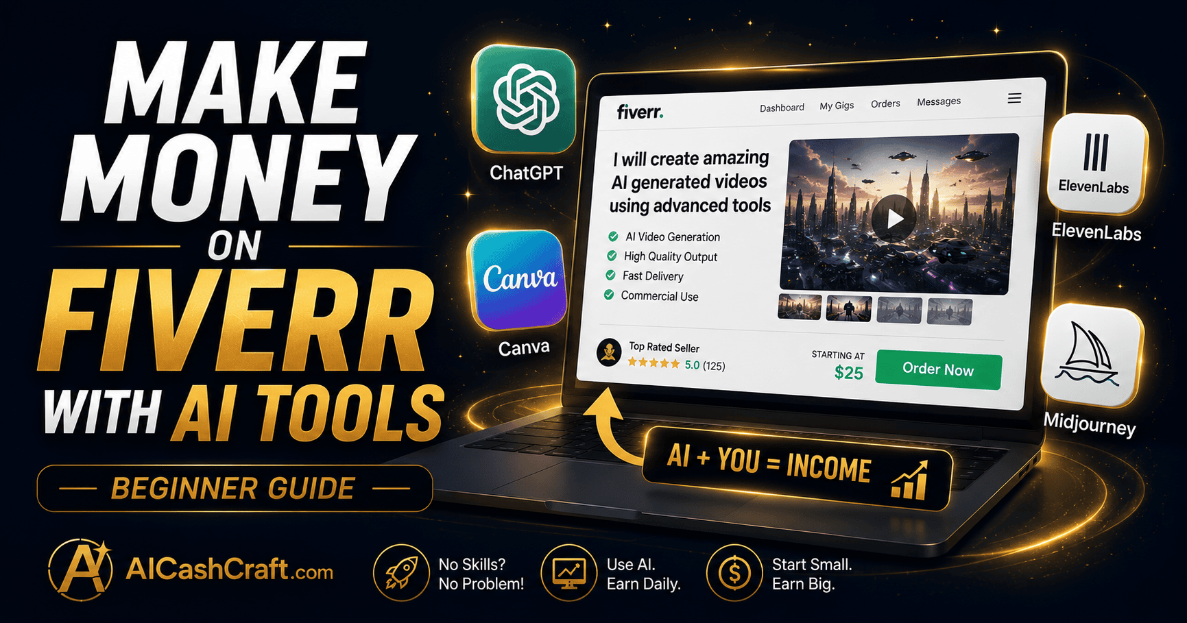 7 Best AI Tools for Beginners to Make Money on Fiverr