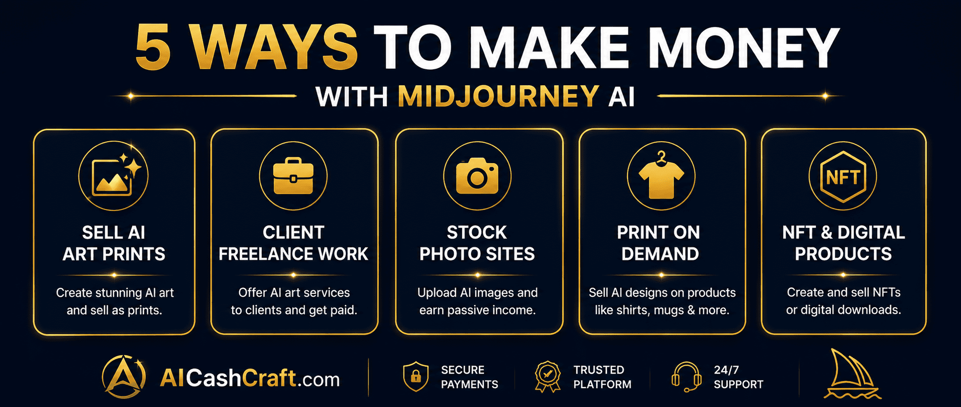 how to make money with Midjourney beginners 5 income methods AICashCraft