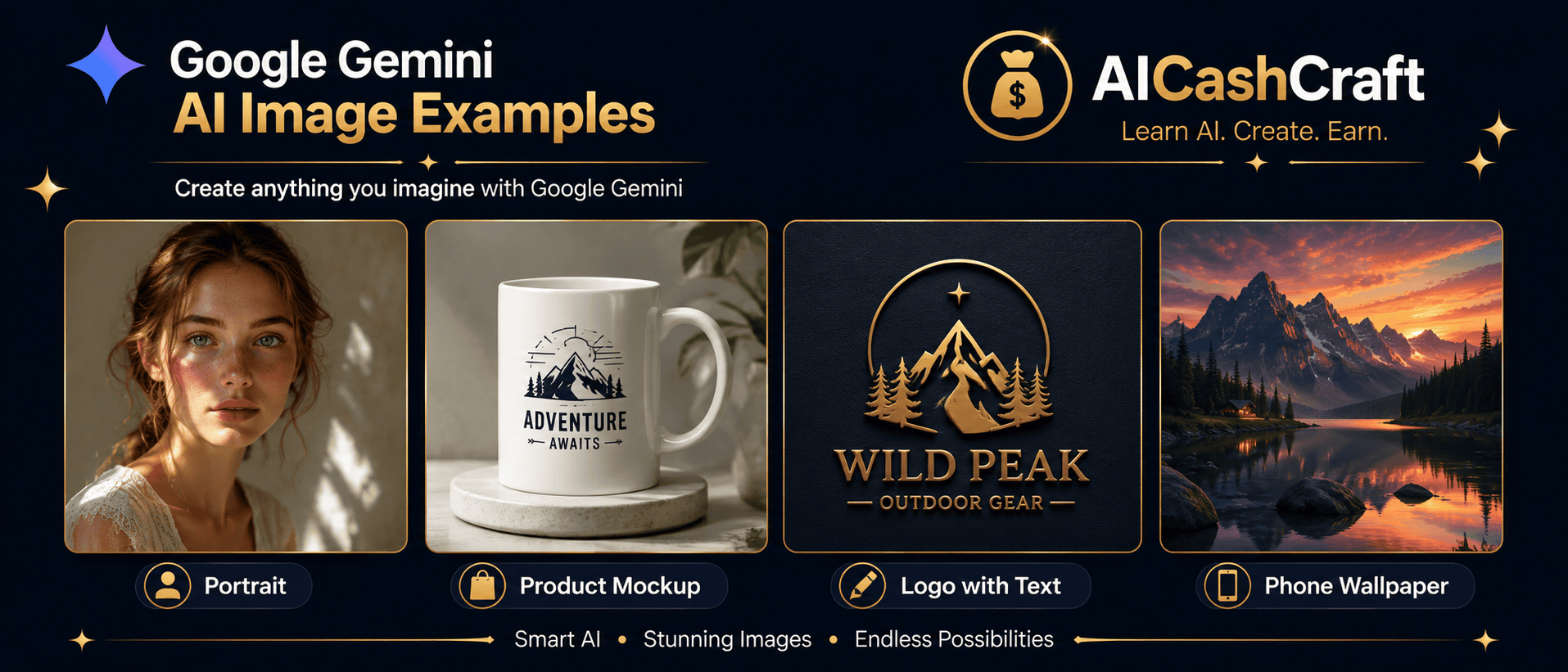 examples of Google Gemini AI images for beginners AICashCraft