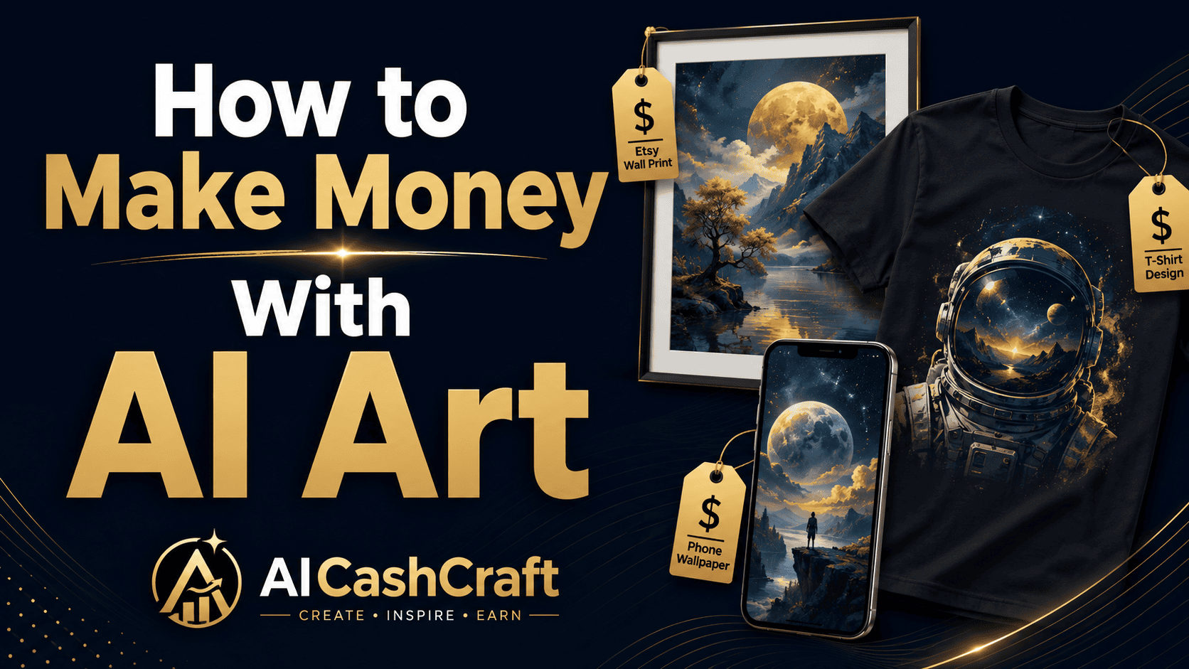 how to make money with AI art for beginners AICashCraft