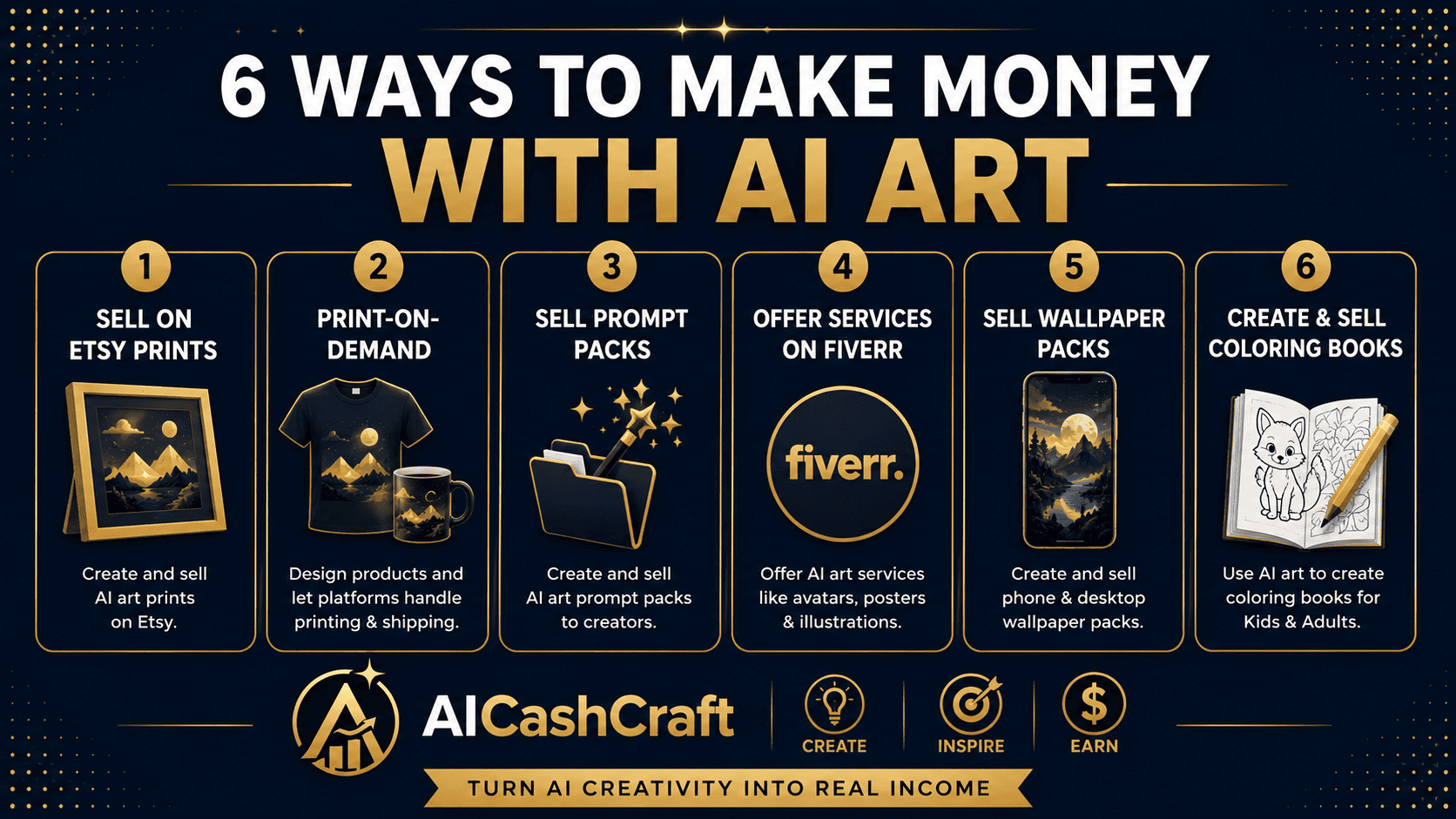 ways to make money with AI art for beginners AICashCraft
